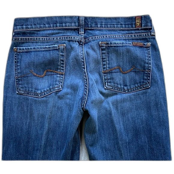 Women's 7 For All Mankind Bootcut Medium Wash Blue Jeans Size 29 - Picture 10 of 12